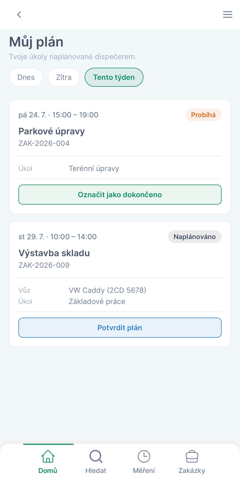 Můj plán v mobilní aplikaci